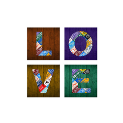 Ahşap 4'lü Love kombin - Thumbnail
