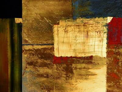 Altın Detaylı Soyut Kanvas Tablo