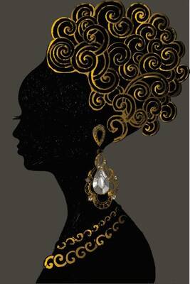 Altın Sarmal Saçlı Afrikalı Kadın Kanvas Tablo