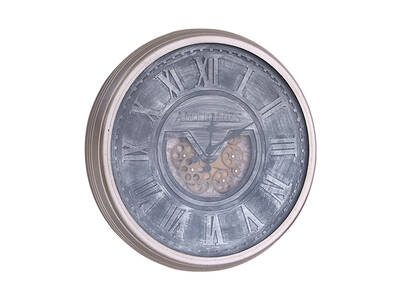 Antiques Gümüş Metal Saat çap 80cm