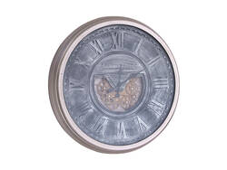 Antiques Gümüş Metal Saat çap 80cm