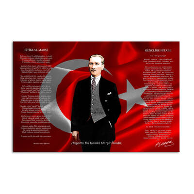 Atatürk ve İstiklal Marşı Kanvas Tablo