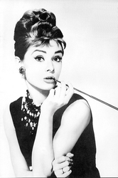 Özverler - Audrey Hepburn Siyah Beyaz 2 Kanvas Tablo