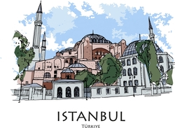 Ayasofya Çizim Kanvas Tablo - Thumbnail