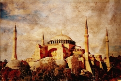 Ayasofya Dışarıdan Görünüm Kanvas Tablo - Thumbnail