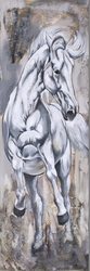 Özverler - Beyaz At Kabartmalı Tablo
