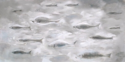 Özverler - Beyaz Balıklar Kabartmalı Tablo