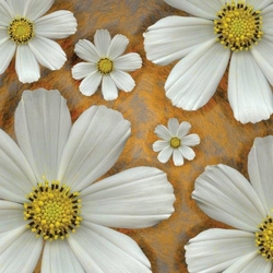 Beyaz Çiçekler Kanvas Tablo - Thumbnail