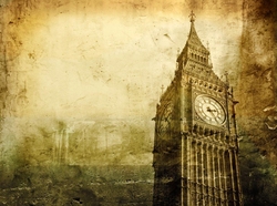 Özverler - Big Ben Sepya Kanvas Tablo
