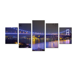 Boğaz Köprüsü Beş Parçalı Kanvas Tablo