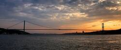 Boğaziçi Köprüsü ve Batan Güneş Kanvas Tablo