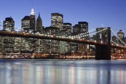Özverler - Brooklyn Köprüsü Işıklandırılmış Kanvas Tablo