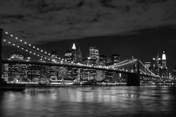 Özverler - Brooklyn Köprüsü Siyah Beyaz Kanvas Tablo
