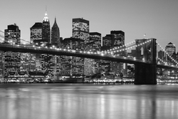 Özverler - Brooklyn Köprüsü Siyah Beyaz Kanvas Tablo
