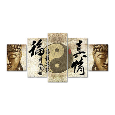 Buda Beş Parçalı Kanvas Tablo