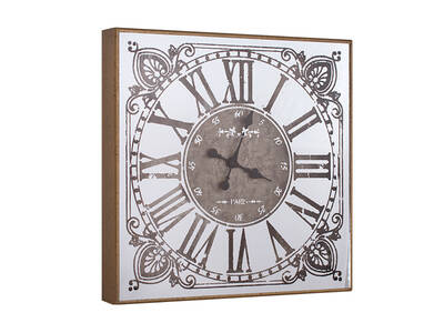 Çiçek Desenli Gold Saat 60x60cm