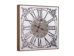 Çiçek Desenli Gold Saat 60x60cm
