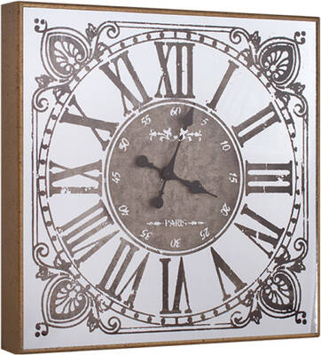 Çiçek Desenli Gold Saat 60x60cm