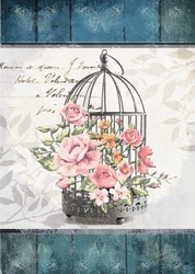 Özverler - Çiçekli Kafes Ahşap Tablo