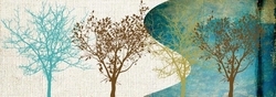 Çok Renkli Ağaçlar Kanvas Tablo - Thumbnail
