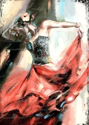 Danscı Kadın Ahşap Tablo - Thumbnail