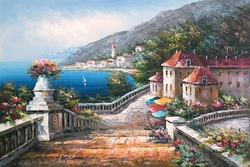Özverler - Deniz Kıyısında Evler 2 Kabartmalı Tablo