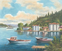 Özverler - Deniz Kıyısında Şehir Kabartmalı Tablo