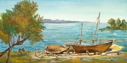Özverler - Deniz ve Sandallar Kabartmalı Tablo