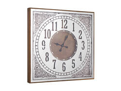 Desenli Gold Kare Saat 80x80cm