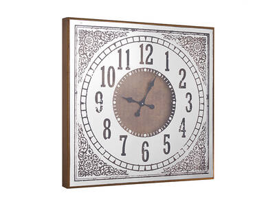 Desenli Gold Kare Saat 80x80cm
