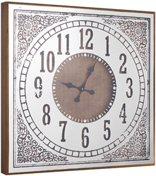 Desenli Gold Kare Saat 80x80cm - Thumbnail