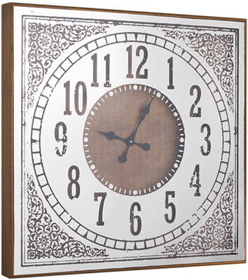 Desenli Gold Kare Saat 80x80cm