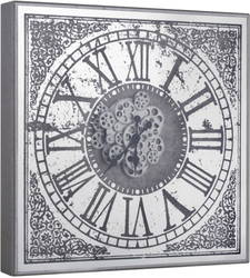 Desenli Gümüş Çarklı Kare Saat 80x80cm - Thumbnail