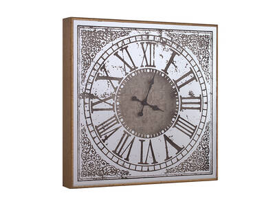 Desenli Kare Gold Saat 60x60cm