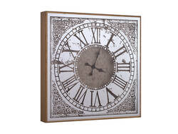 Desenli Kare Gold Saat 60x60cm