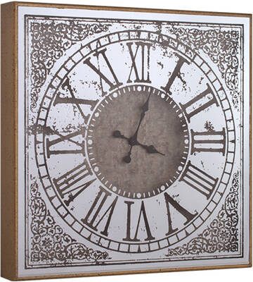 Desenli Kare Gold Saat 60x60cm