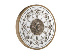 Desenli Yuvarlak Gold Çarklı Saat çap 80cm