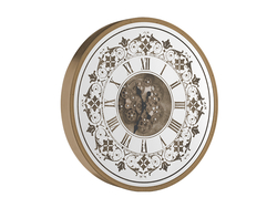Özverler - Desenli Yuvarlak Gold Çarklı Saat çap 80cm