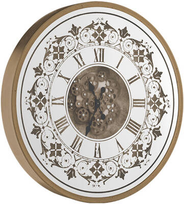 Desenli Yuvarlak Gold Çarklı Saat çap 80cm