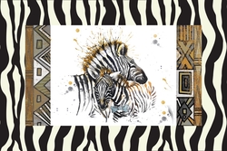 Özverler - Desenli Zemin Zebra Kanvas Tablo