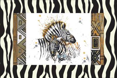 Desenli Zemin Zebra Kanvas Tablo
