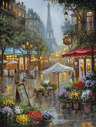 Özverler - Eiffel ve Çiçekçiler Kabartmalı Tablo