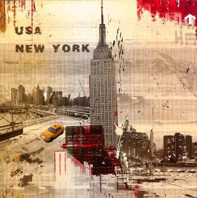 Empire State New York Kabartma Tablo