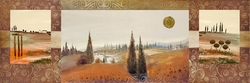 Etnik Desende Ağaçlar Kanvas Tablo - Thumbnail
