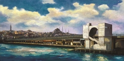 Özverler - Galata Köprüsü Kabartmalı Tablo