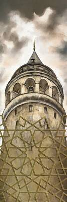 Galata Tower Kabartmalı tablo