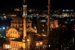 Özverler - Gece Vakti Dolmabahçe Camii Kanvas Tablo