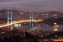 Gece Vakti İstanbul Kanvas Tablo - Thumbnail