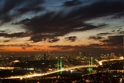 Gece Vakti İstanbul Kanvas Tablo - Thumbnail