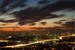 Özverler - Gece Vakti İstanbul Kanvas Tablo